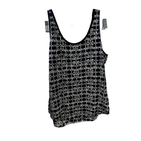 Black‎ & White Abstract Print Sleeveless Tank Top By Gap - Picture 2 of 4